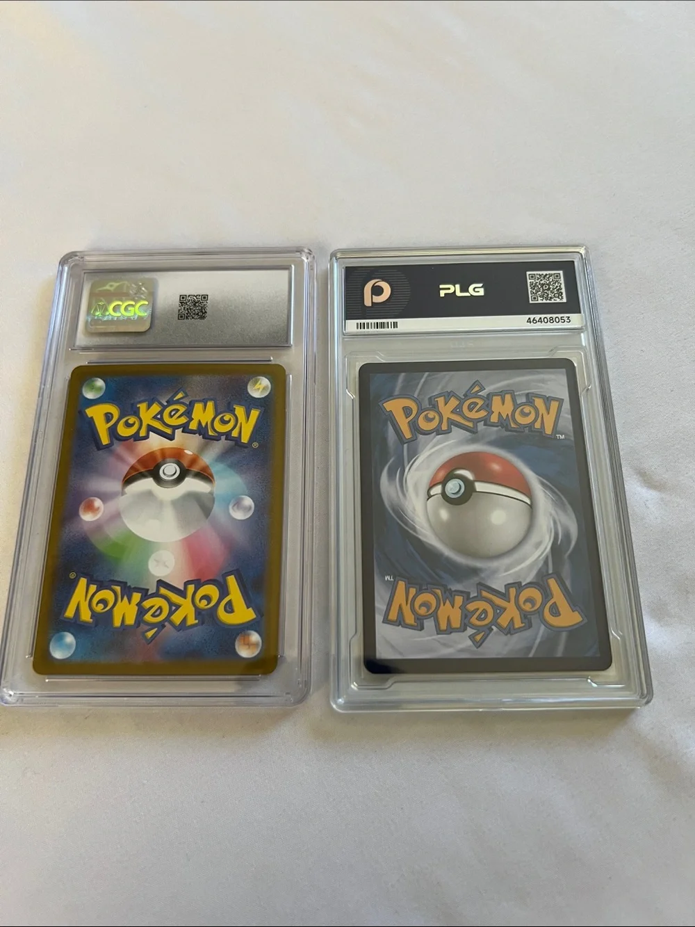 Pokemon Graded Trading Cards — Yellow & Blue Holo Blastoise and Persian